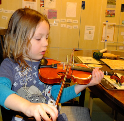 Playing the violin