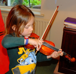 Playing the violin