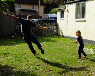 playing football