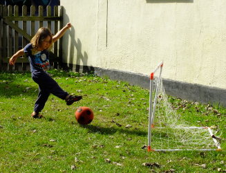 playing football