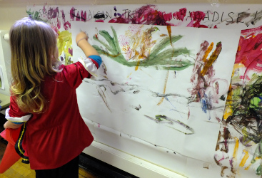 painting a tropical scene