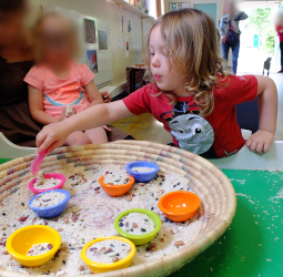 beans and rice sensory play