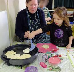 making Moroccan flat bread