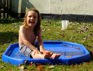 splashing with penguins