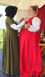 dressing a lady