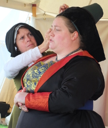 dressing a lady