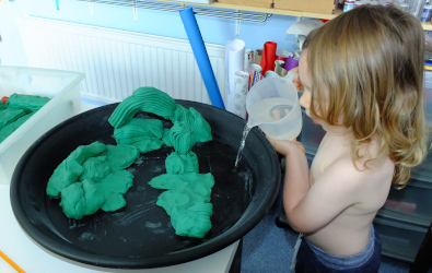 plasticine model of rising sea levels