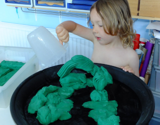 plasticine model of rising sea levels