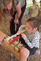 making a wooden percusion instrument