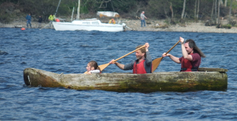 log boat