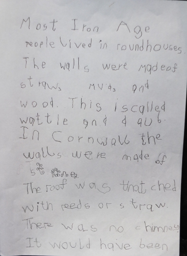 writing about iron age round houses