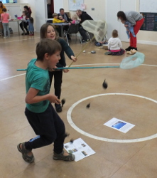 Catching birds in nets