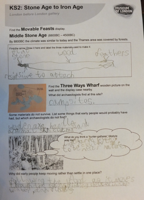 mesolithic worksheet