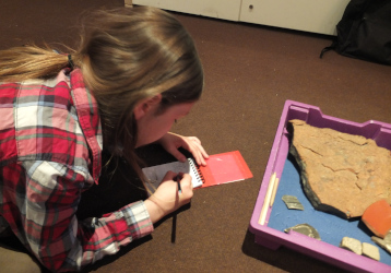 handling pottery fragments
