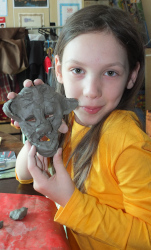 making Carthaginian mask inspired art