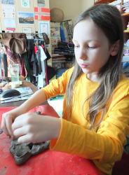 making Carthaginian mask inspired art