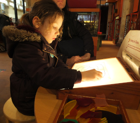 exploring the exhibits