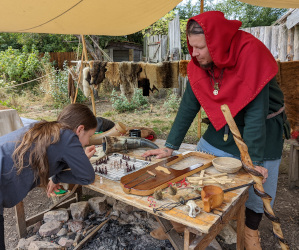 Meeting the Jorfor's Hall Viking reenactment group at the Danelaw Living History Centre