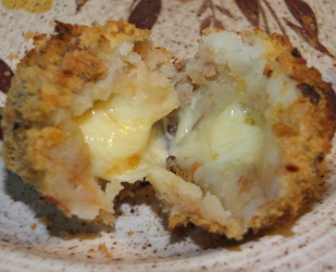 cut open to show melted centre