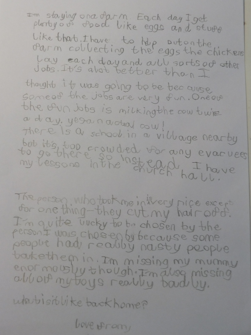 Photograph of the first page of the letter