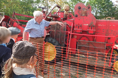 looking at a combine harvester