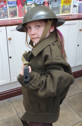 dressed in the home guard uniform