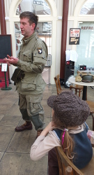 talking to a member of the airbourne division