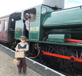 Standing by the steam train
