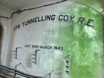 Sign of the company who built the tunnels