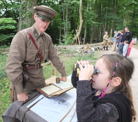 Standing by the steam train