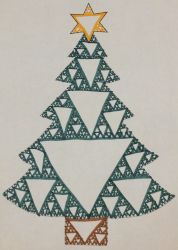 fractal Christmas picture using an infinite triangle pattern