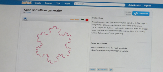 generating fractals using a scratch program